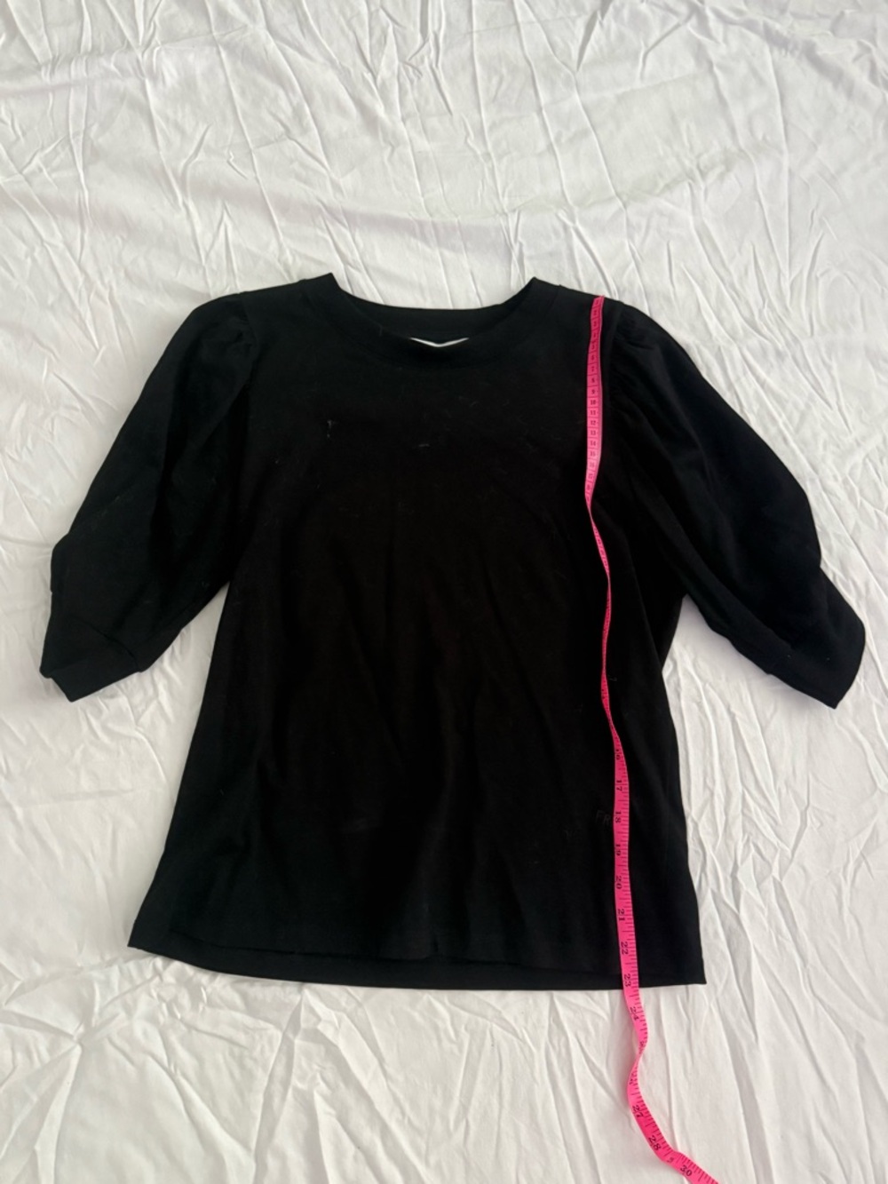 FRAME Black Puff Sleeve Top Size Medium NWOT